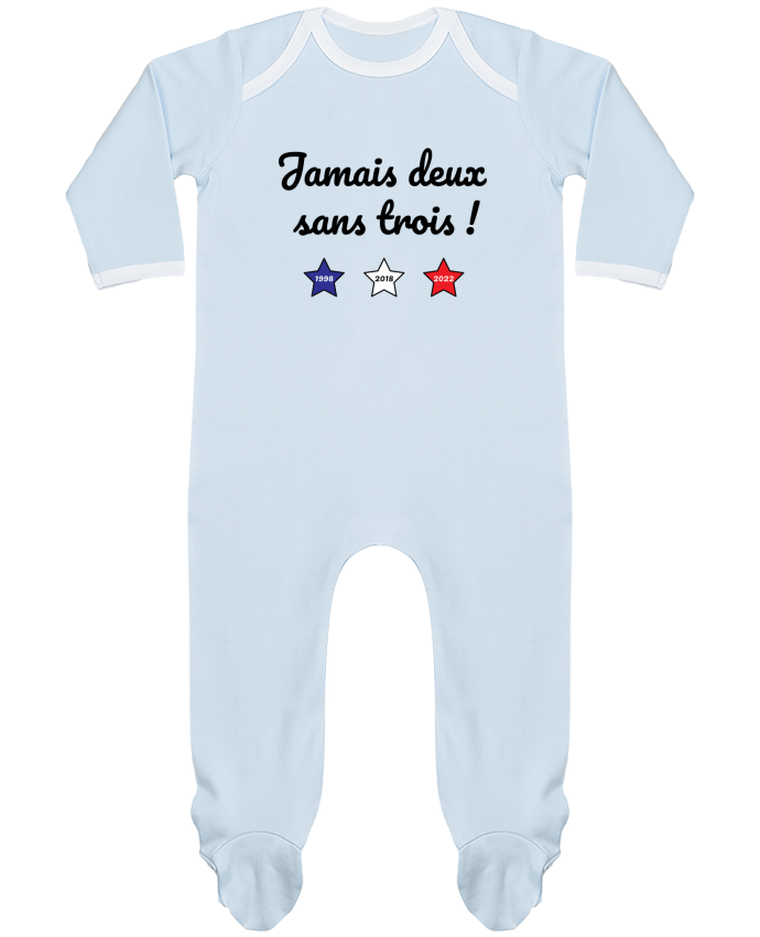 Body Pyjama Bébé Jamais deux sans trois - coupe du monde 2022 par /wait-design