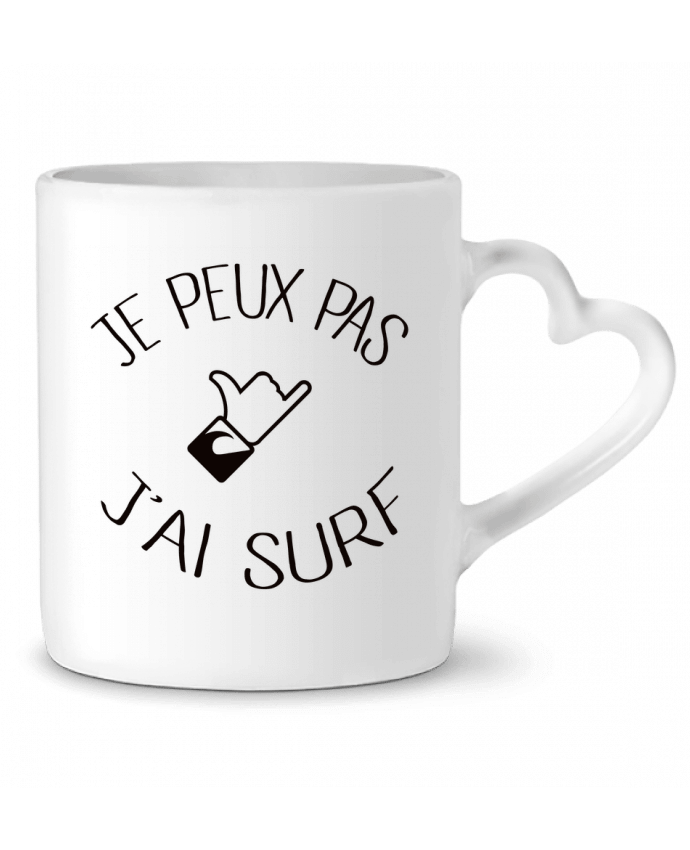 Taza Corazón Je peux pas j'ai surf por Freeyourshirt.com