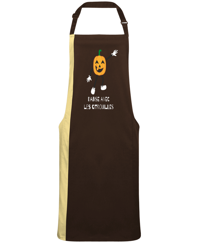 Tablier bicolore CITROUILLE HALLOWEEN DANSE PUMPKIN HUMOUR DANCE par  Sun SO Design