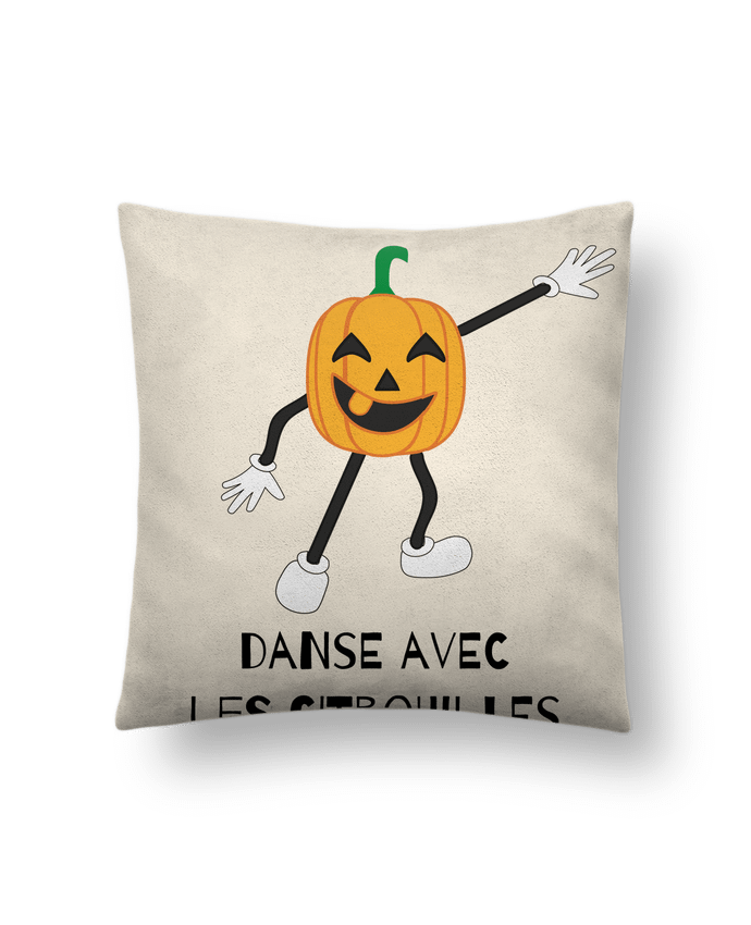 Coussin suédine CITROUILLE HALLOWEEN DANSE PUMPKIN HUMOUR DANCE par Sun SO Design