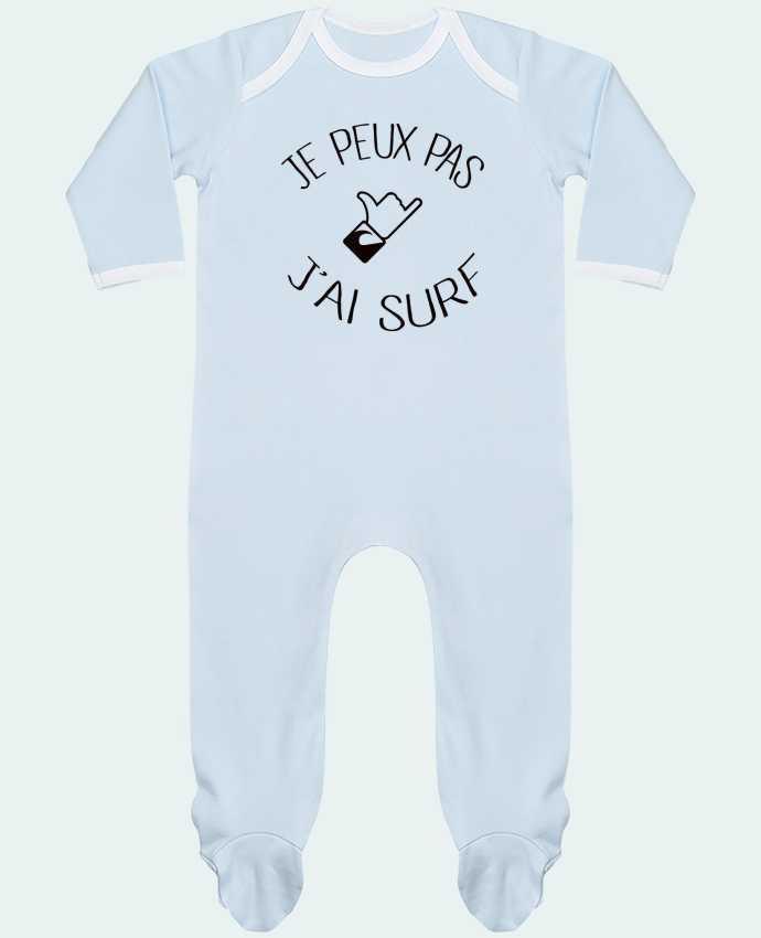 Baby Sleeper long sleeves Contrast Je peux pas j'ai surf by Freeyourshirt.com