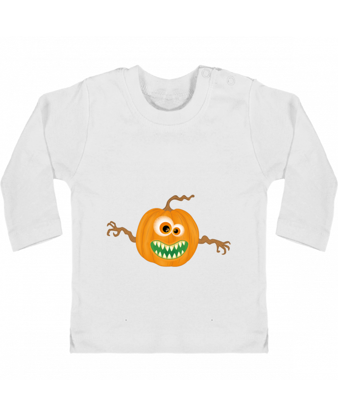 T-shirt bébé Monstre citrouille halloween manches longues du designer Lumagayo