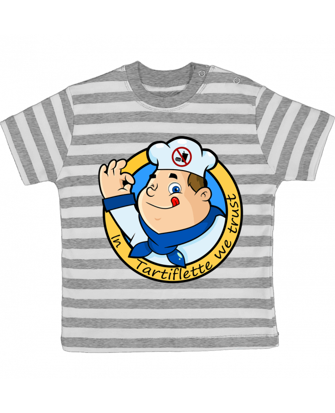 Tee-shirt bébé à rayures Tartiflette par NoriskNimoDigitalArt