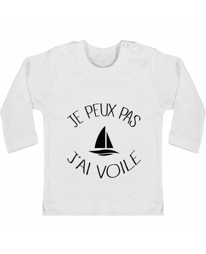 Baby T-shirt with press-studs long sleeve Je peux pas j'ai voile manches longues du designer Freeyourshirt.com