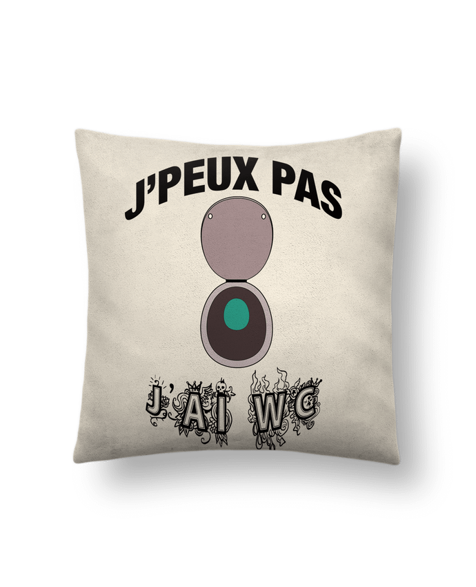 Coussin suédine J'PEUX PAS J'AI WC par By Myrakolis