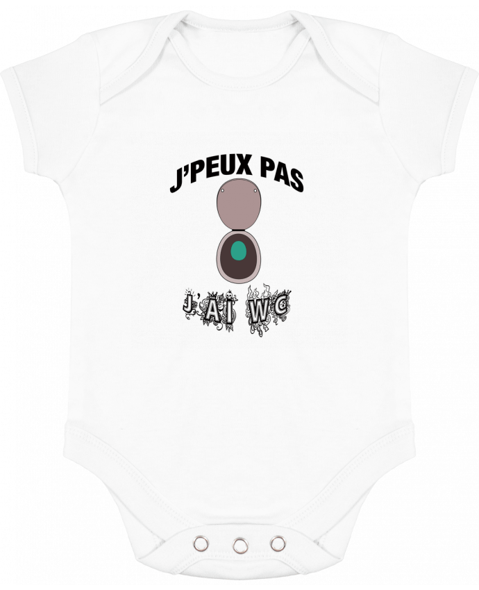 Body bébé manches contrastées J'PEUX PAS J'AI WC par By Myrakolis