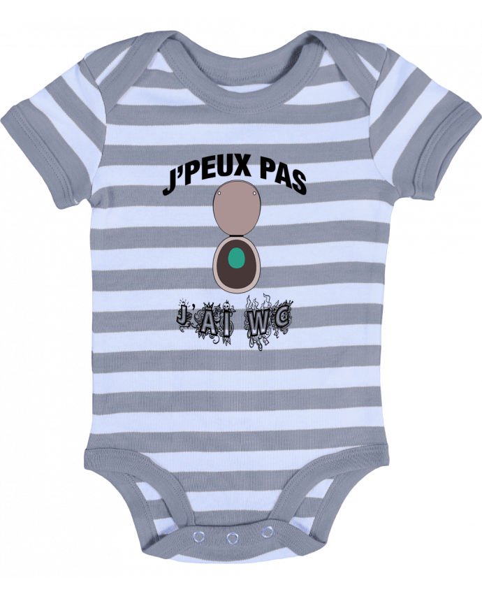 Body Bébé Rayé J'PEUX PAS J'AI WC - By Myrakolis