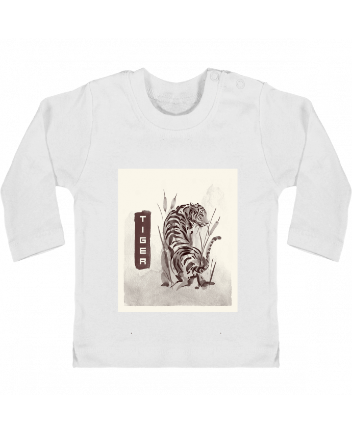 T-shirt bébé Tiger manches longues du designer SilG