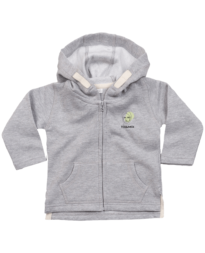 Sweat à capuche bébé zippé TOI&MOI par dimpro