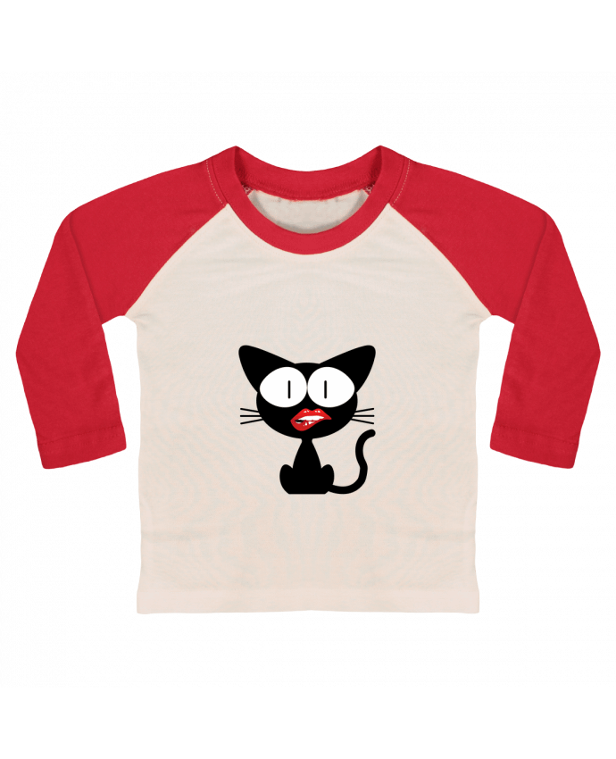 Tee-shirt Bébé Baseball ML Chat par Marina_alala