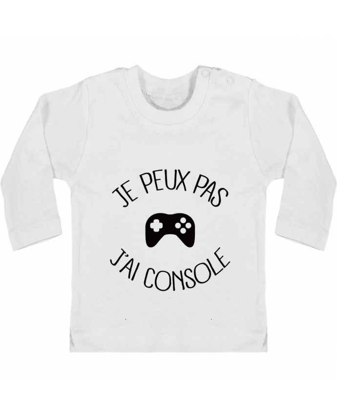 Camiseta Bebé Manga Larga con Botones  Je peux pas j'ai Console manches longues du designer Freeyourshirt.com