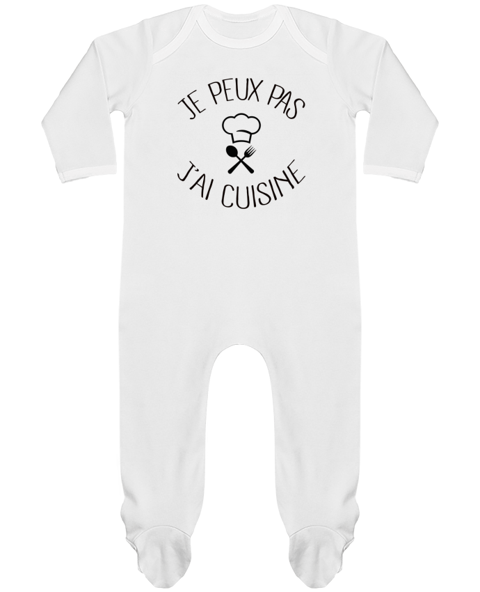 Pijama Bebé Manga Larga Contraste je peux pas j'ai cuisine por Freeyourshirt.com