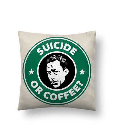 Coussin suédine Suicide Or Coffee? par Geekshow