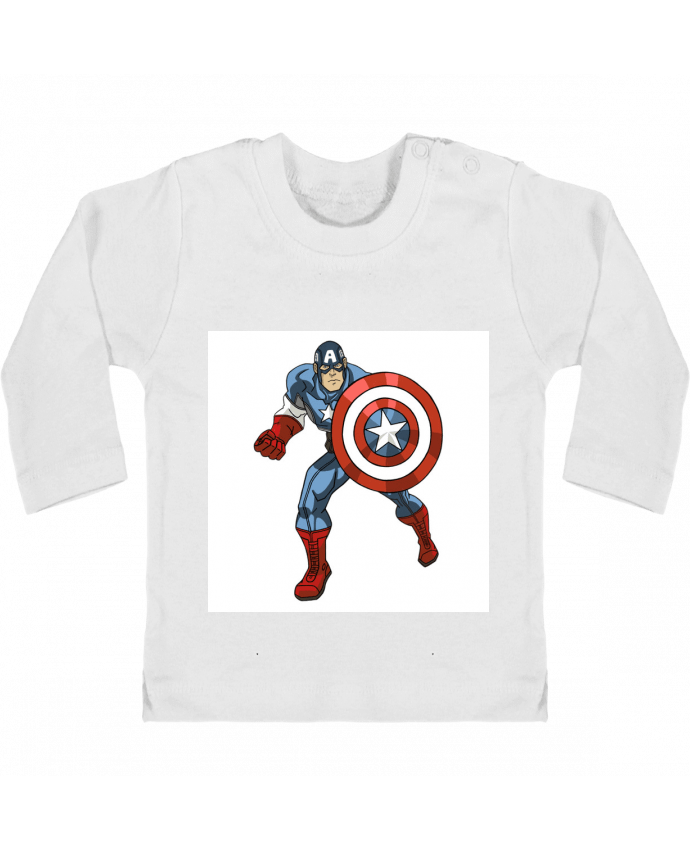 T-shirt bébé Captain America manches longues du designer Claracrea 