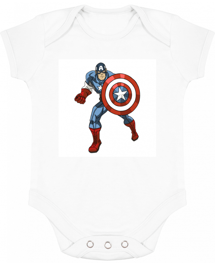 Body bébé manches contrastées Captain America par Claracrea 