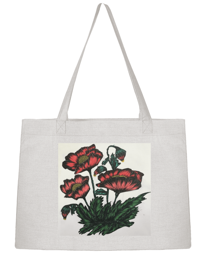 Sac Shopping flowers par kaoutar fashiondesigner