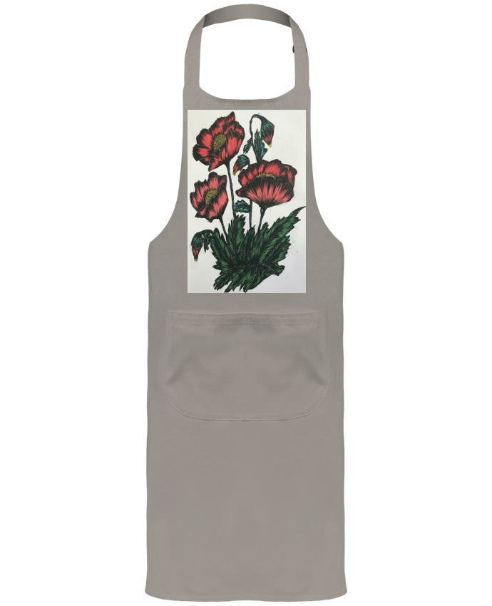 Tablier avec poches flowers par kaoutar fashiondesigner