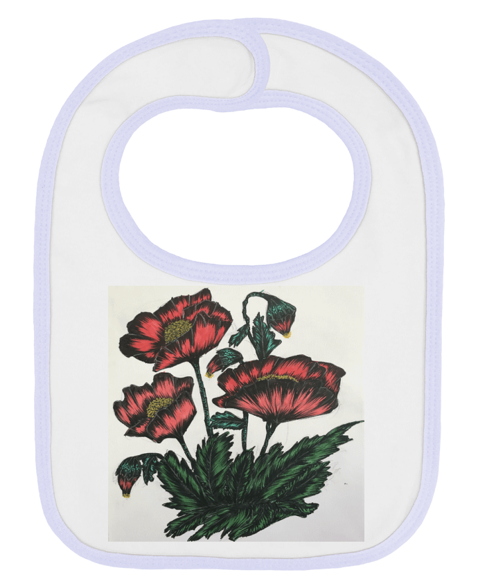 Bavoir bébé uni flowers par kaoutar fashiondesigner