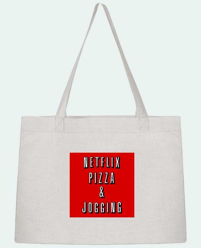 Shopping tote bag Stanley Stella Netflix Pizza & Jogging by WBang