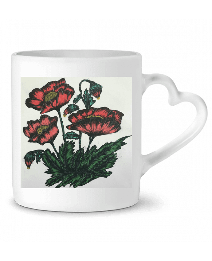 Mug coeur flowers par Kaoutar fashiondesigner