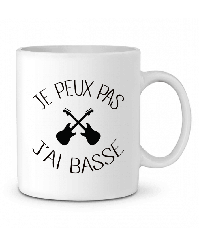 Ceramic Mug Je peux pas j'ai Basse by Freeyourshirt.com