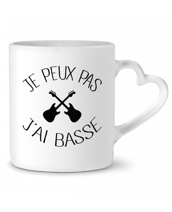 Taza Corazón Je peux pas j'ai Basse por Freeyourshirt.com