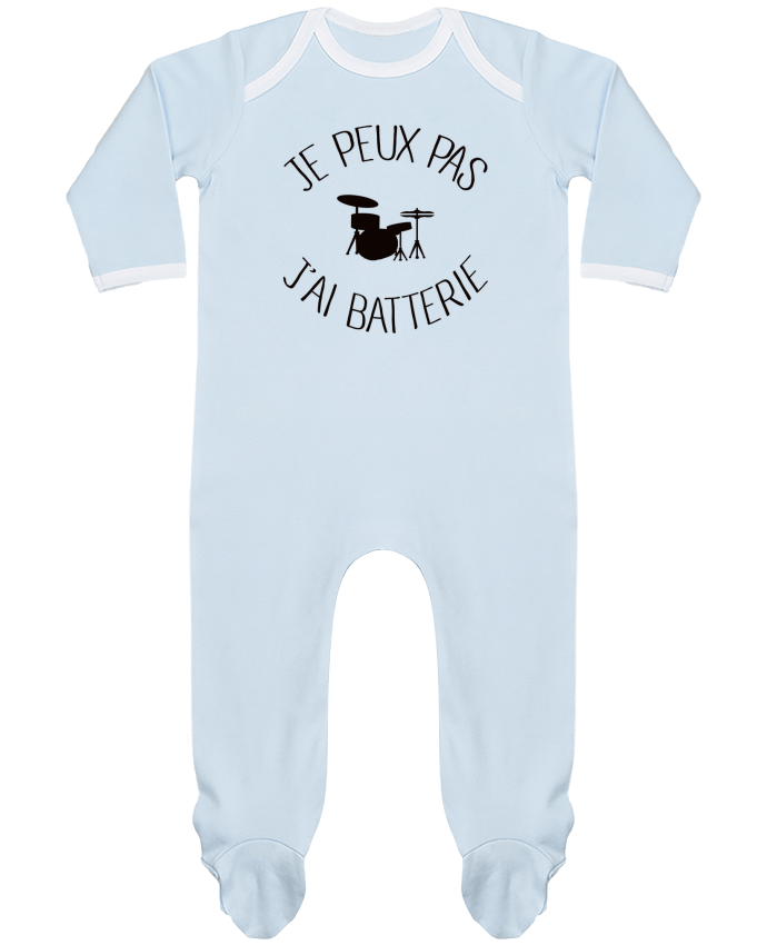 Baby Sleeper long sleeves Contrast Je peux pas j'ai batterie by Freeyourshirt.com