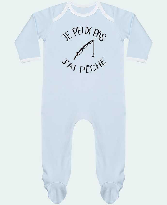 Baby Sleeper long sleeves Contrast Je peux pas j'ai pêche by Freeyourshirt.com