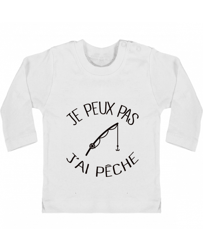 T-shirt bébé Je peux pas j'ai pêche manches longues du designer Freeyourshirt.com