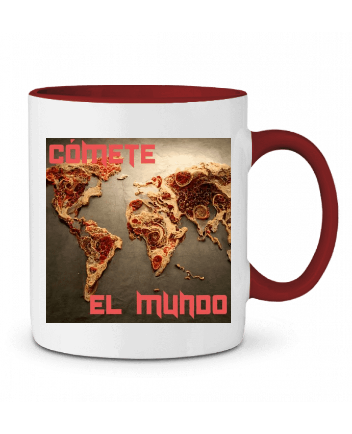 Mug bicolore Cómete el mundo! a-Creations