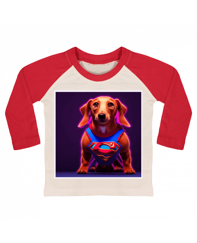 Tee-shirt Bébé Baseball ML Superdog! par a-Creations