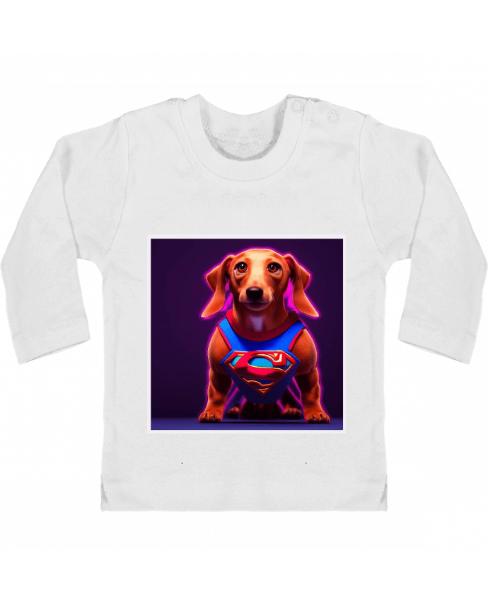 T-shirt bébé Superdog! manches longues du designer a-Creations