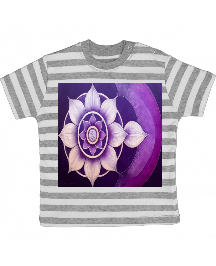 Tee-shirt bébé à rayures Mandala Loto par a-Creations