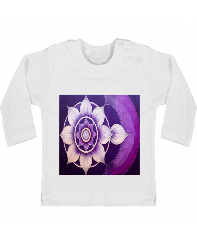 T-shirt bébé Mandala Loto manches longues du designer a-Creations