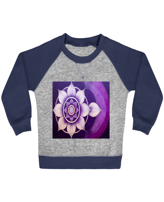 Sweat bébé manches contrastée Mandala Loto par a-Creations