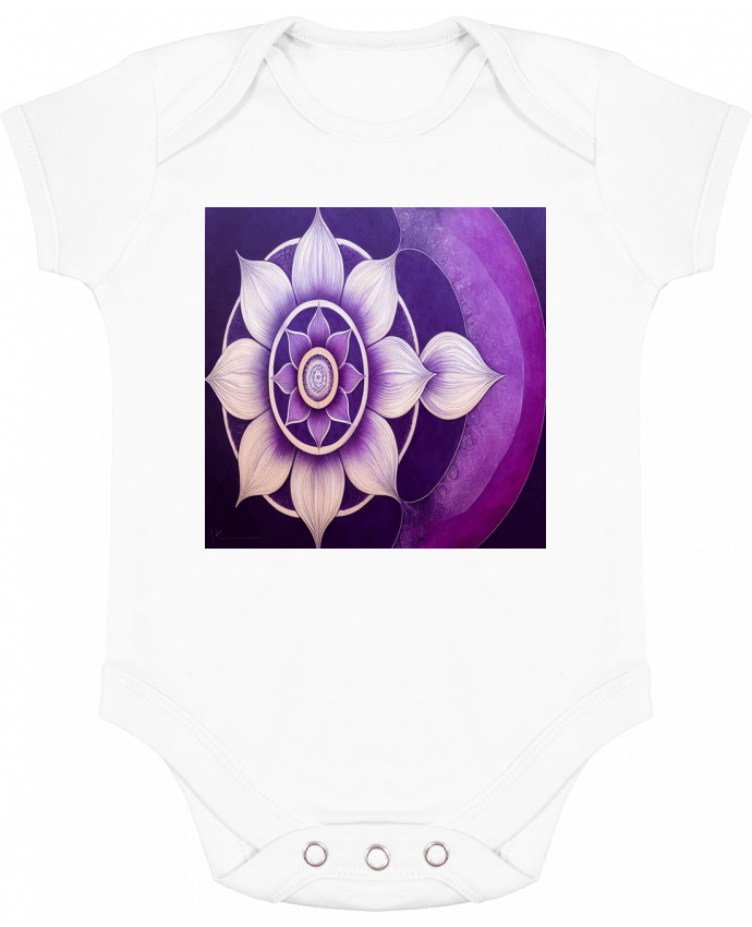 Body bébé manches contrastées Mandala Loto par a-Creations