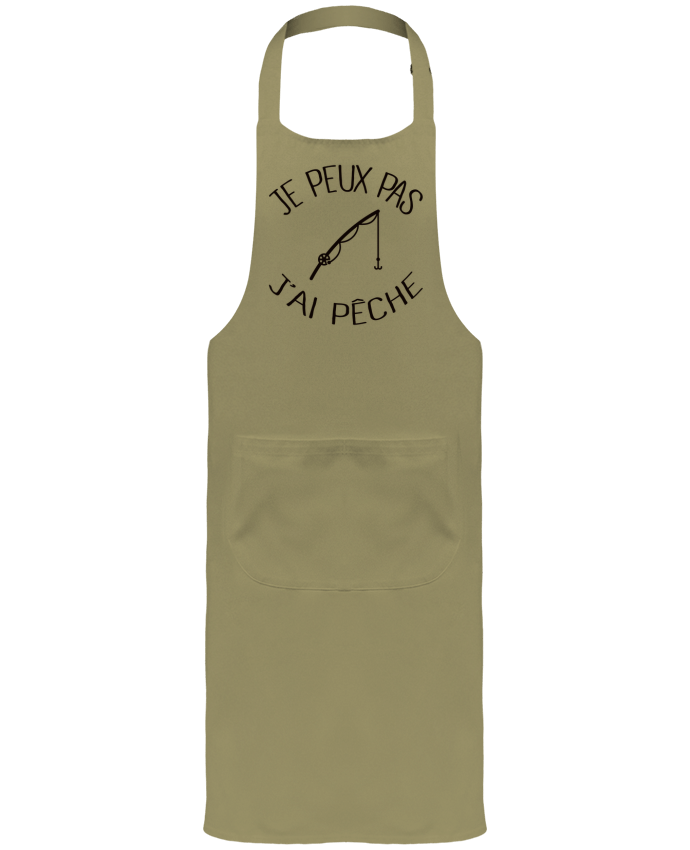 Garden or Sommelier Apron with Pocket Je peux pas j'ai pêche by Freeyourshirt.com