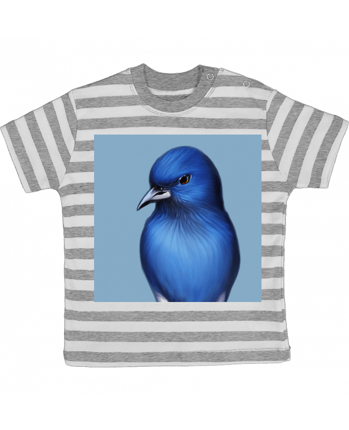 Tee-shirt bébé à rayures L'oiseau bleu par Les Caprices de Filles