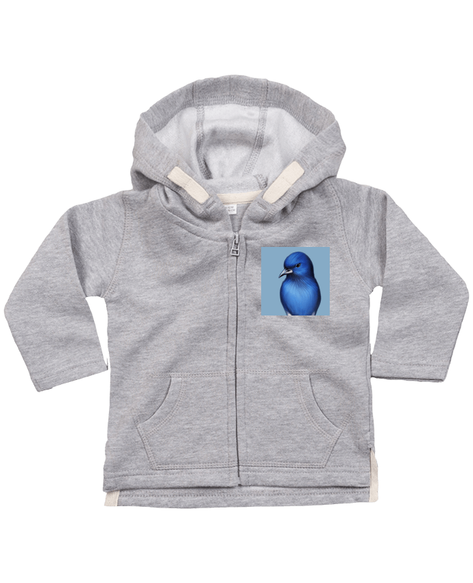 Sweat à capuche bébé zippé L'oiseau bleu par Les Caprices de Filles