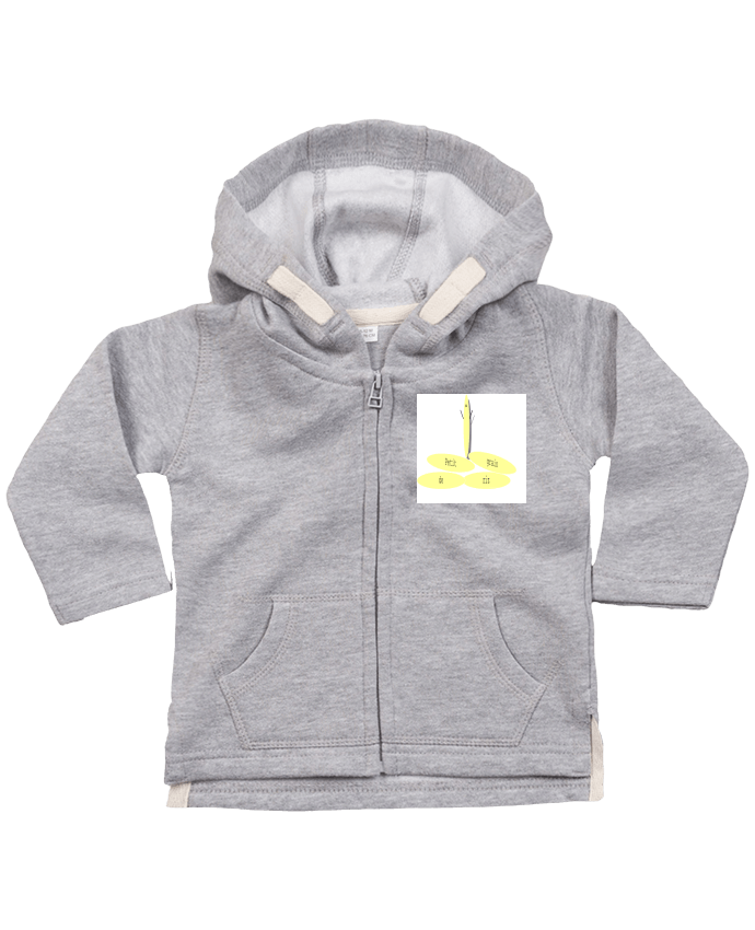 Sweat à capuche bébé zippé petit grain de riz par petitgrainderiz