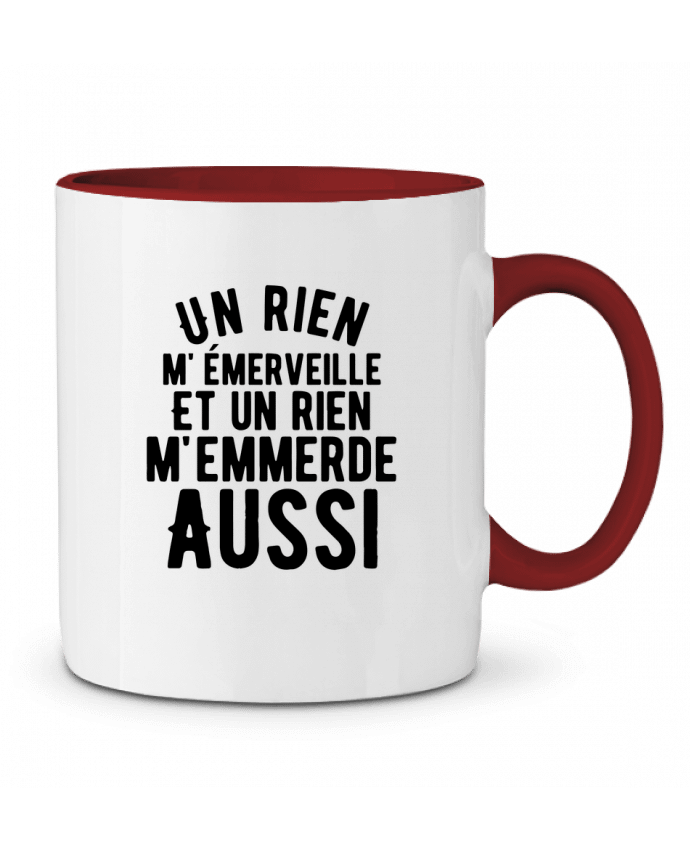 Mug bicolore Un rien m'emmerde aussi - noir justsayin