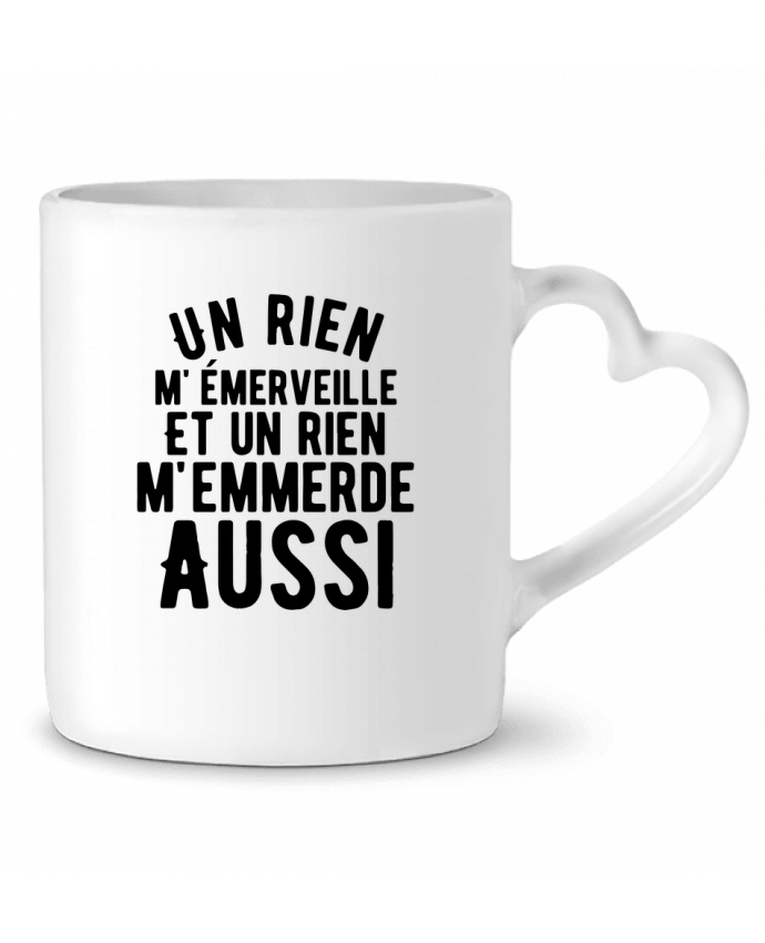 Mug coeur Un rien m'emmerde aussi - noir par justsayin