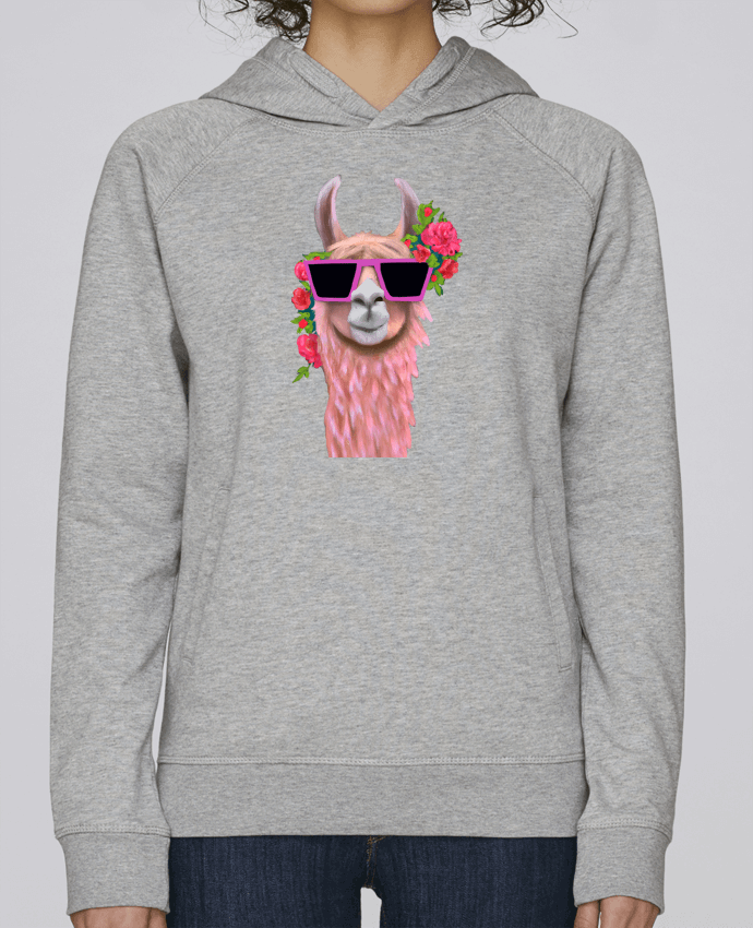 Sweat capuche femme Lama lunettes de soleil par justsayin