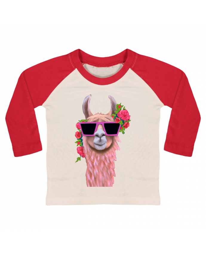 Tee-shirt Bébé Baseball ML Lama lunettes de soleil par justsayin