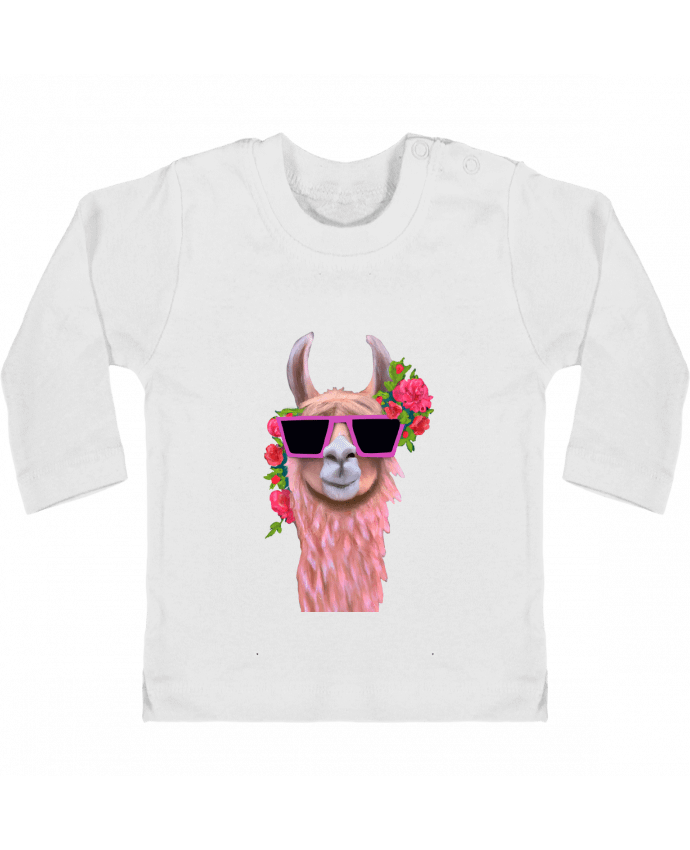 T-shirt bébé Lama lunettes de soleil manches longues du designer justsayin