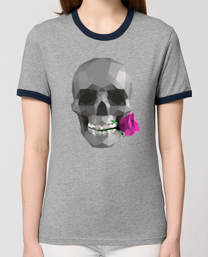 T-shirt Tête de mort et rose par justsayin