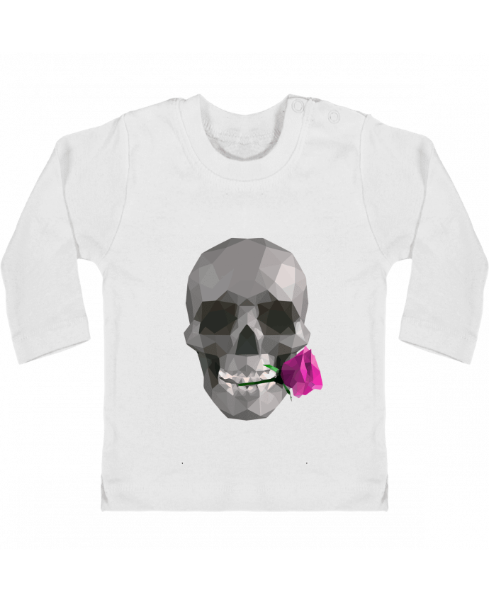 T-shirt bébé Tête de mort et rose manches longues du designer justsayin