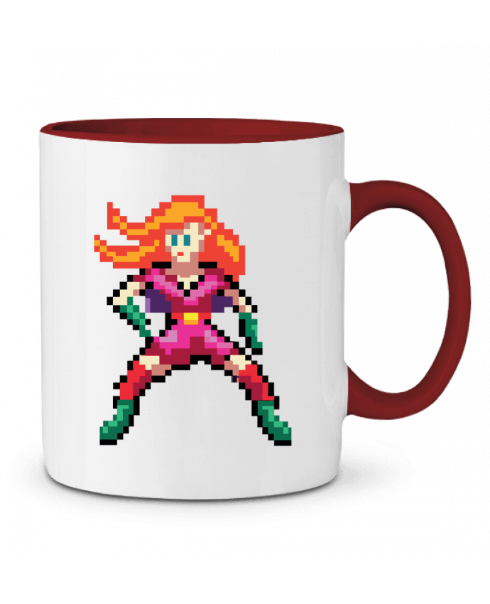 Mug bicolore Super héroïne - Red justsayin