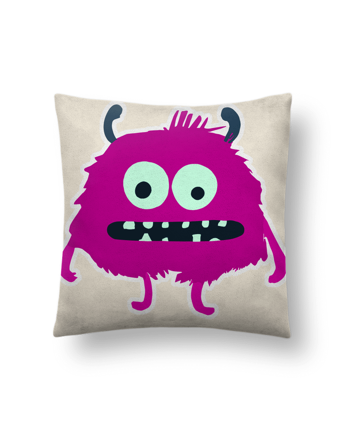 Coussin suédine Monstre rose par justsayin