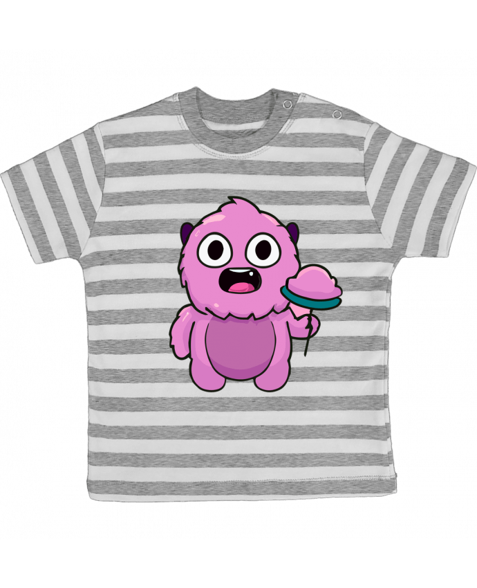 Tee-shirt bébé à rayures Mignon monstre rose par justsayin